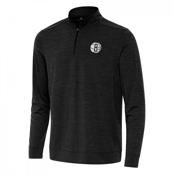 Кофта на короткой молнии Brooklyn Nets Antigua Bright - Heather Black