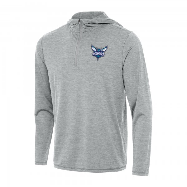 Толстовка на короткой молнии Charlotte Hornets Antigua Tidy - Heather Gray