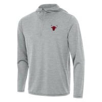 Толстовка на короткой молнии Chicago Bulls Antigua Heather Gray Tidy