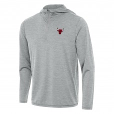 Толстовка на короткой молнии Chicago Bulls Antigua Heather Gray Tidy