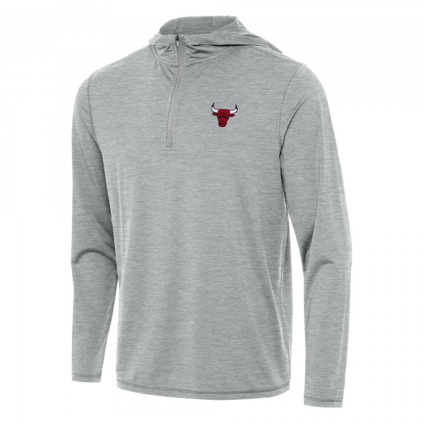 Толстовка на короткой молнии Chicago Bulls Antigua Heather Gray Tidy