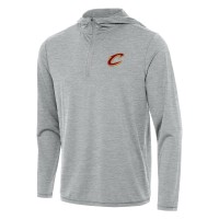 Cleveland Cavaliers Antigua Heather Gray Tidy Quarter-Zip Hoodie
