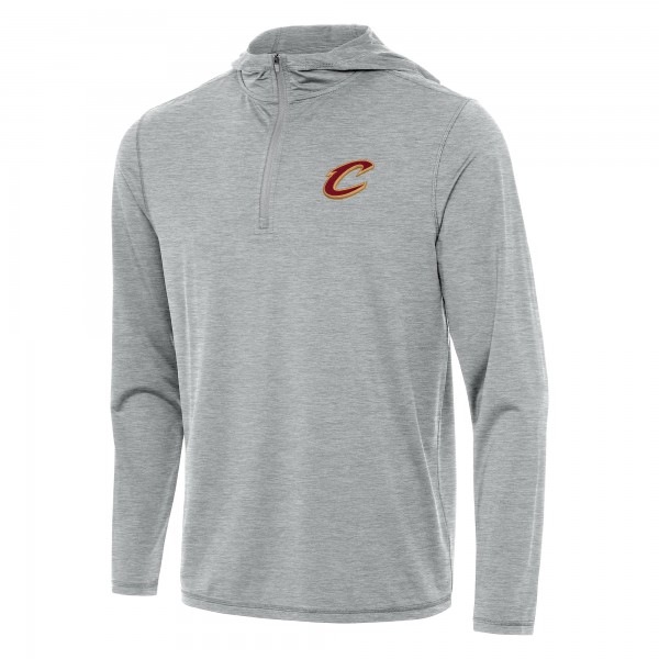 Cleveland Cavaliers Antigua Heather Gray Tidy Quarter-Zip Hoodie