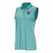 Поло WoCharlotte Hornets Antigua Heather Aqua Recap Sleeveless