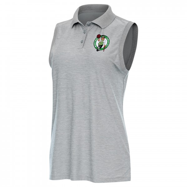 Поло Boston Celtics Antigua Womens Recap Sleeveless - Heather Gray