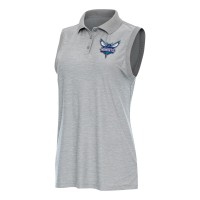 Поло WoCharlotte Hornets Antigua Heather Gray Recap Sleeveless