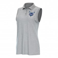 Поло WoCharlotte Hornets Antigua Heather Gray Recap Sleeveless