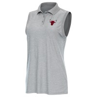 Поло WoChicago Bulls Antigua Heather Gray Recap Sleeveless