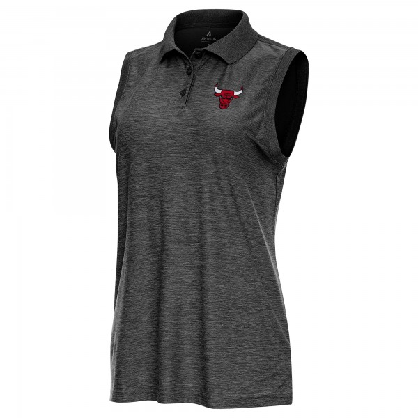 Поло WoChicago Bulls Antigua Heather Black Recap Sleeveless
