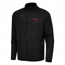 Кофта на молнии Chicago Bulls Antigua Heather Black Hold-Up Tri-Blend