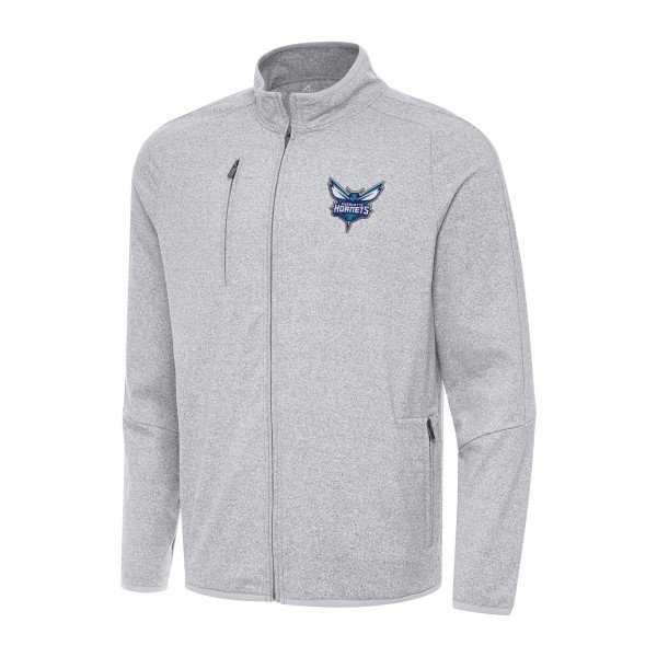 Кофта на молнии Charlotte Hornets Antigua Hold-Up Tri-Blend - Heather Gray