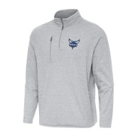 Кофта на короткой молнии Charlotte Hornets Antigua Certain - Heather Gray