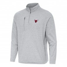 Кофта на короткой молнии Chicago Bulls Antigua Heather Gray Certain Tri-Blend