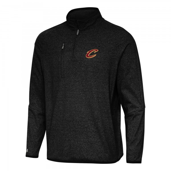 Cleveland Cavaliers Antigua Heather Black Certain Quarter-Zip Tri-Blend Sweatshirt