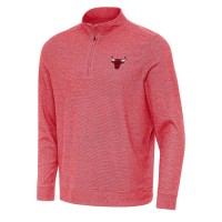 Кофта на короткой молнии Chicago Bulls Antigua Heather Red Subtle