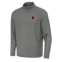 Кофта на короткой молнии Chicago Bulls Antigua Heather Black Subtle