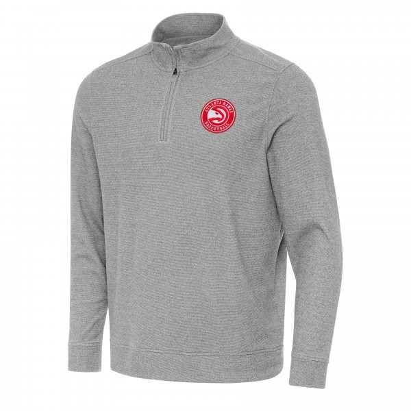 Кофта на короткой молнии Atlanta Hawks Antigua Subtle - Heather Gray