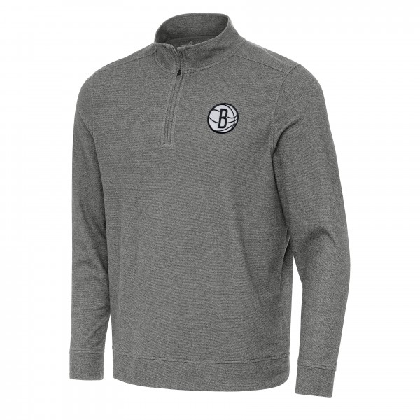 Кофта на короткой молнии Brooklyn Nets Antigua Subtle - Heather Black
