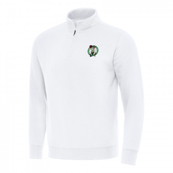 Кофта на короткой молнии Boston Celtics Antigua Victory Mock - White