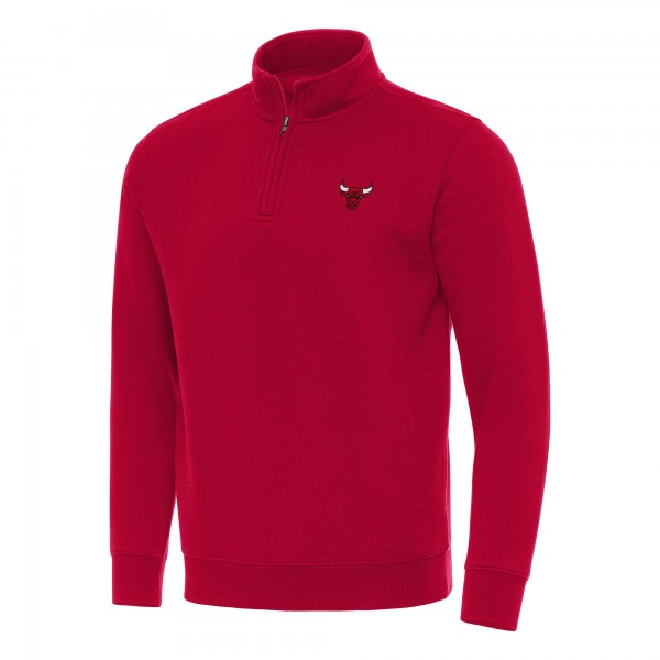 Кофта на короткой молнии Chicago Bulls Antigua Red Victory Mock