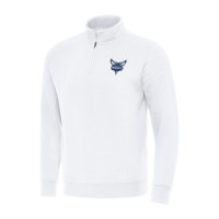 Кофта на короткой молнии Charlotte Hornets Antigua Victory Mock - White