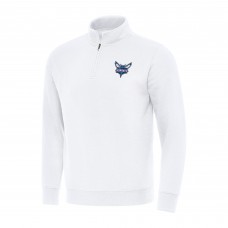 Кофта на короткой молнии Charlotte Hornets Antigua Victory Mock - White