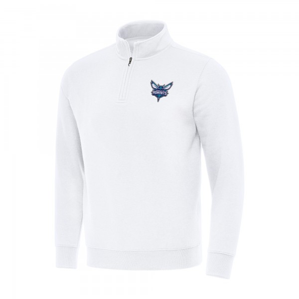 Кофта на короткой молнии Charlotte Hornets Antigua Victory Mock - White