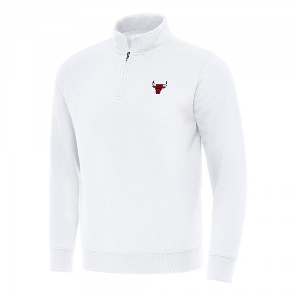 Кофта на короткой молнии Chicago Bulls Antigua White Victory Mock