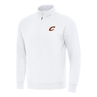 Cleveland Cavaliers Antigua White Victory Quarter-Zip Mock Sweatshirt