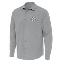 Рубашка Brooklyn Nets Antigua Gray Exposure Woven
