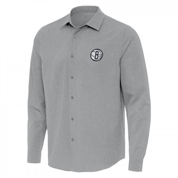 Рубашка Brooklyn Nets Antigua Gray Exposure Woven