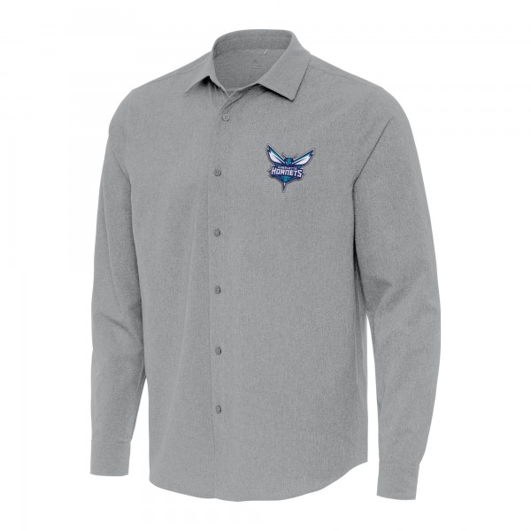 Рубашка Charlotte Hornets Antigua Exposure Woven - Gray