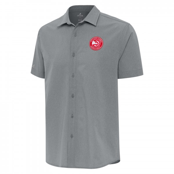 Рубашка с коротким рукавом Atlanta Hawks Antigua Activate Woven - Gray
