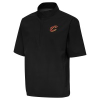 Cleveland Cavaliers Antigua Black Brisk Quarter-Zip Windbreaker