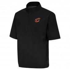 Cleveland Cavaliers Antigua Black Brisk Quarter-Zip Windbreaker