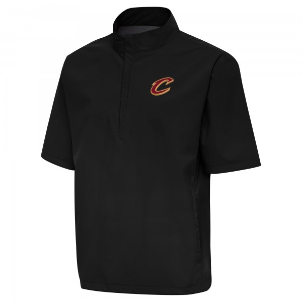Cleveland Cavaliers Antigua Black Brisk Quarter-Zip Windbreaker