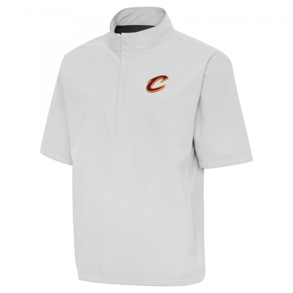 Cleveland Cavaliers Antigua Heather Gray Brisk Quarter-Zip Windbreaker