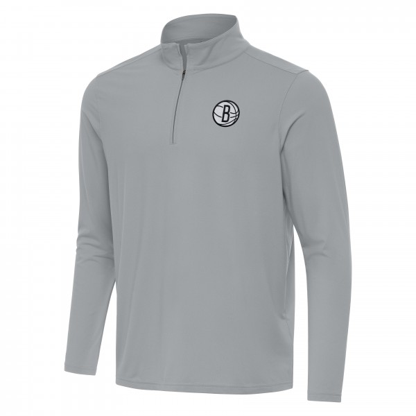 Кофта на короткой молнии Brooklyn Nets Antigua Intent - Gray
