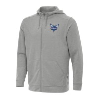 Толстовка на молнии Charlotte Hornets Antigua Effortless - Heather Gray
