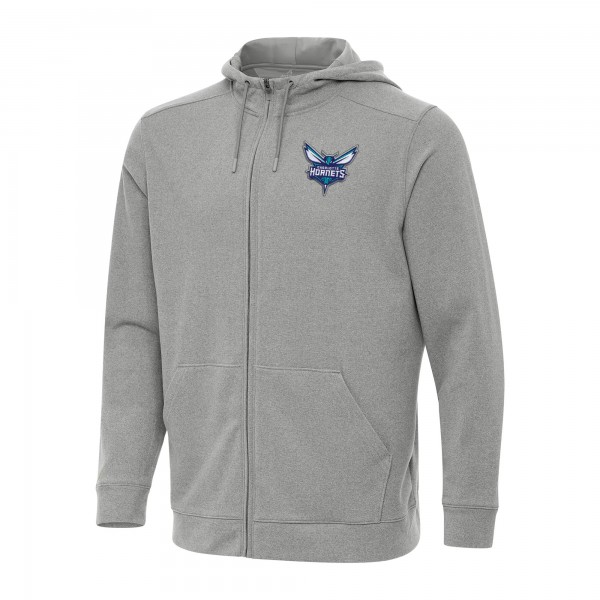 Толстовка на молнии Charlotte Hornets Antigua Effortless - Heather Gray