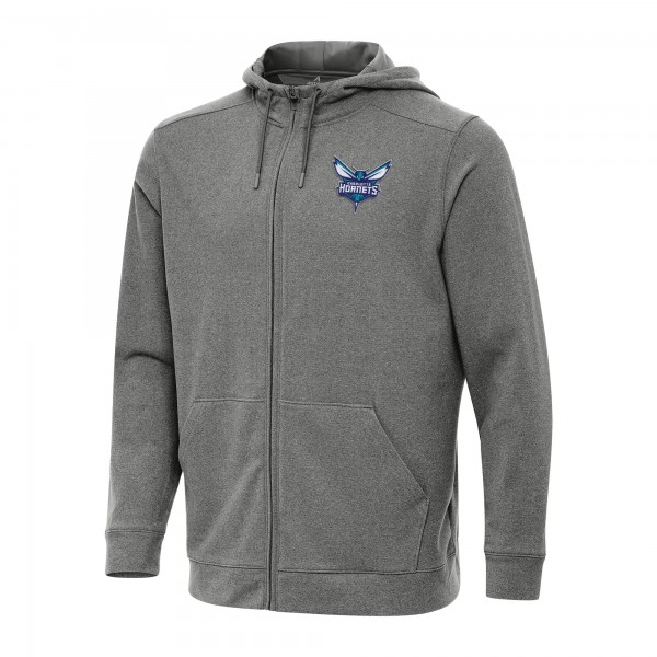 Толстовка на молнии Charlotte Hornets Antigua Effortless - Heather Charcoal