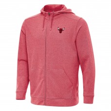 Толстовка на молнии Chicago Bulls Antigua Heather Red Effortless