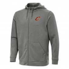 Cleveland Cavaliers Antigua Heather Charcoal Effortless Full-Zip Hoodie Jacket