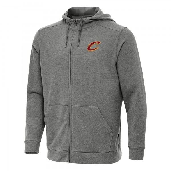 Cleveland Cavaliers Antigua Heather Charcoal Effortless Full-Zip Hoodie Jacket