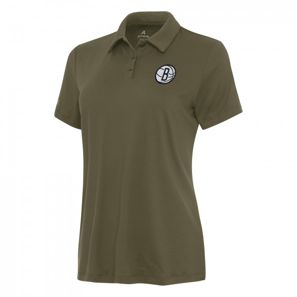 Поло Brooklyn Nets Antigua Womens Reprocess - Olive