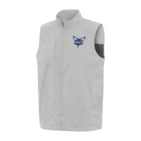 Charlotte Hornets Antigua Brisk Full-Zip Vest - Heather Gray