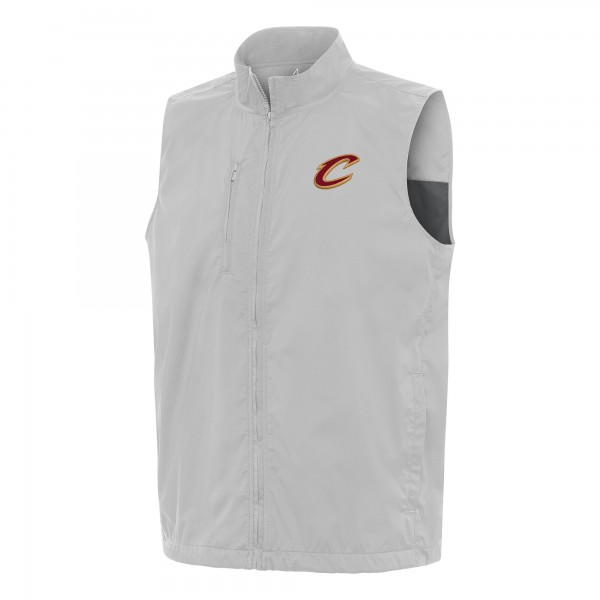 Cleveland Cavaliers Antigua Heather Gray Brisk Full-Zip Vest