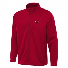 Толстовка на молнии Chicago Bulls Antigua Red Links 2 Golf