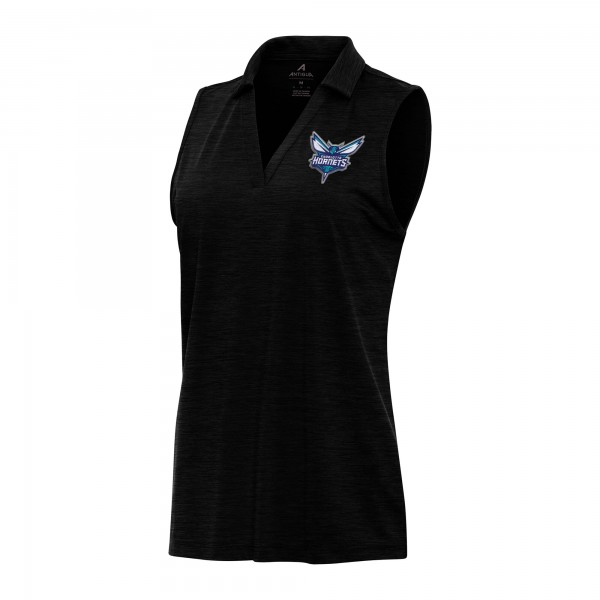 Поло без рукавов WoCharlotte Hornets Antigua Heather Black Layout