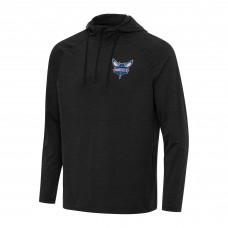 Толстовка на короткой молнии Charlotte Hornets Antigua Spikes Raglan - Heather Black